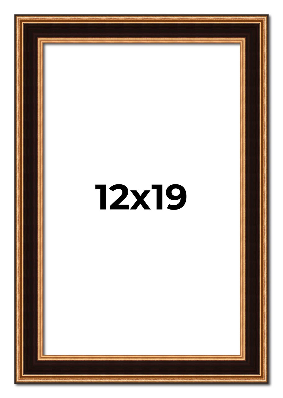 Weathered Gold Picture Frame - UV Acrylic, Foam Board Backing, Hanging Hardware